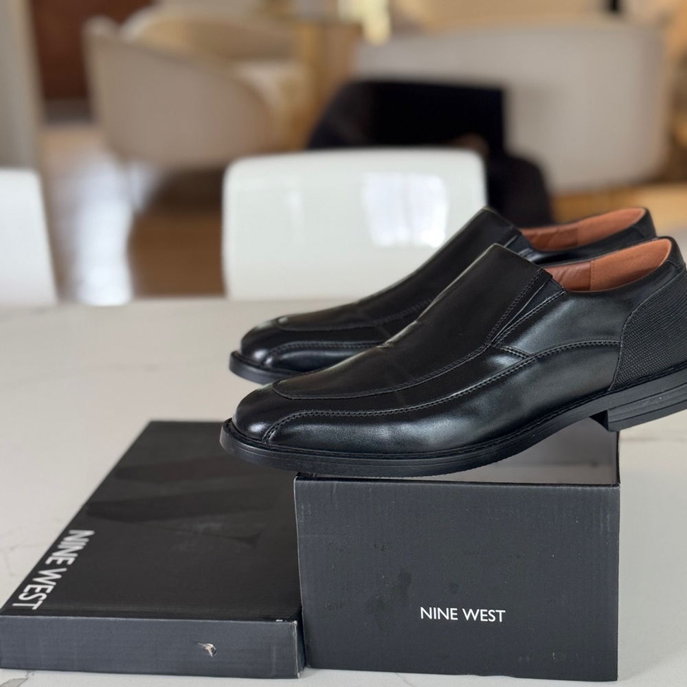 Nine West Men's Black Leather Shoes